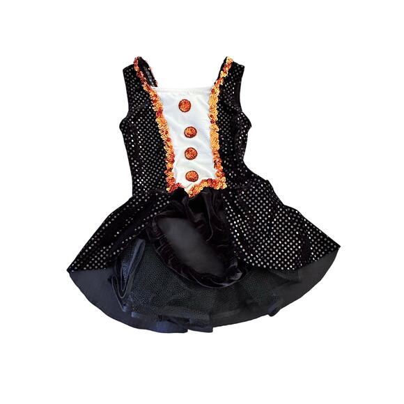 A Wish Come True Girls' Black Orange Mery Sequin Beaded Costume Dress Size 5-7 - Picture 1 of 10